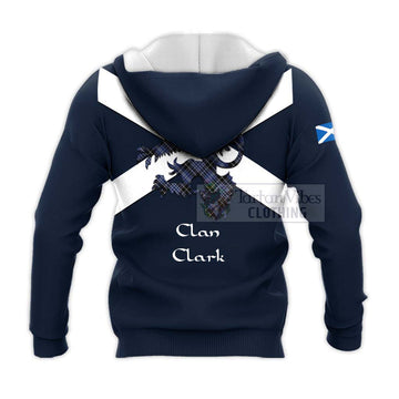 Clark (Clarke) Tartan Lion Rampant Knitted Hoodie Proudly Display Your Heritage with Alba Gu Brath and Clan Name