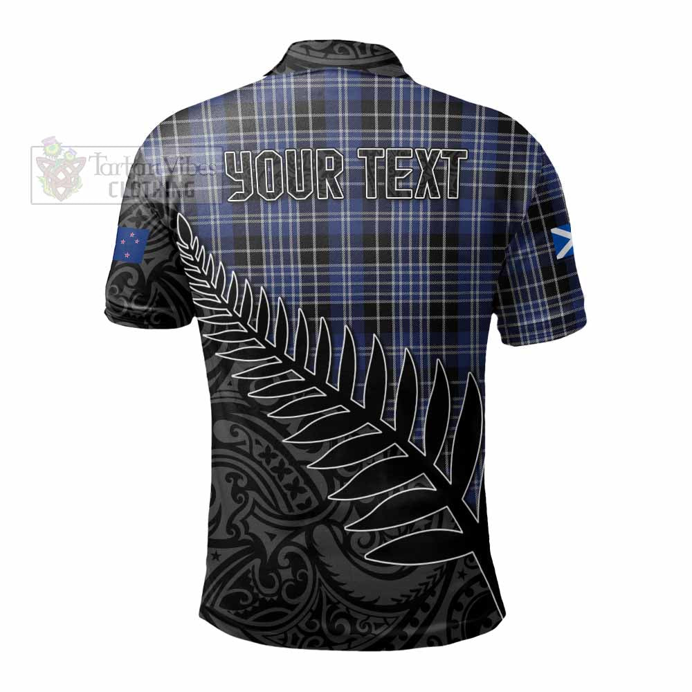 Clark (Clarke) Crest Tartan Polo Shirt with New Zealand Silver Fern Half Style