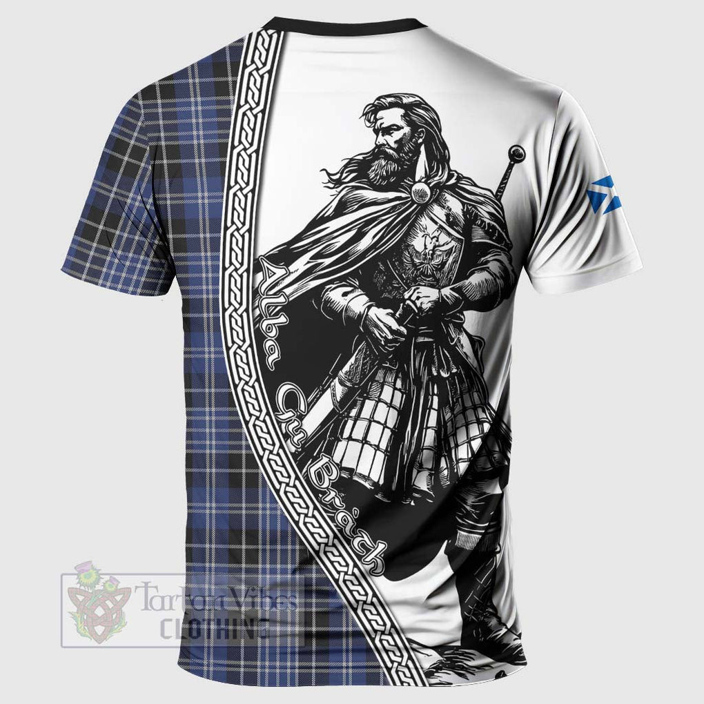 Tartan Vibes Clothing Clark (Clarke) Tartan Clan Crest T-Shirt with Highlander Warrior Celtic Style