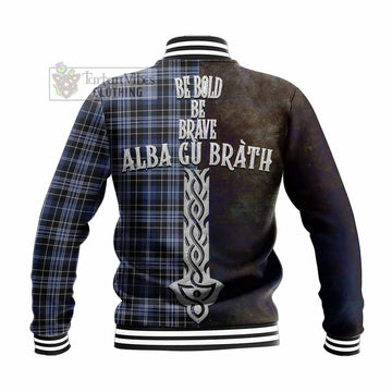 Clark (Clarke) Tartan Family Crest Baseball Jacket Alba Gu Brath Be Brave Lion Ancient Style - Tartan Vibes Clothing