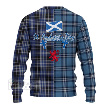 Clark (Clarke) Tartan Knitted Sweater Happy St. Andrew's Day Half Tartan Style