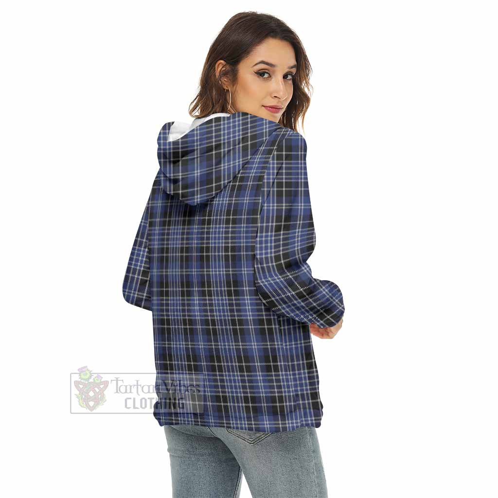 Tartan Vibes Clothing Clark (Clarke) Tartan Women's Borg  Half Zip Fleece Hoodie