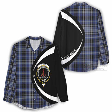 Clark (Clarke) Tartan Women's Casual Shirt with Family Crest Circle Style