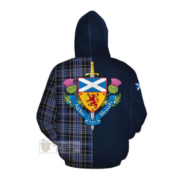 Clark (Clarke) Tartan Cotton Hoodie Alba with Scottish Lion Royal Arm Half Style