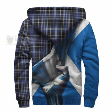 Clark (Clarke) Tartan Sherpa Hoodie with Family Crest Scotland Patriotic Style