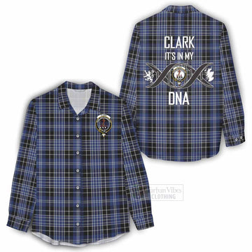 Clark (Clarke) Tartan Women's Casual Shirt with Family Crest DNA In Me Style