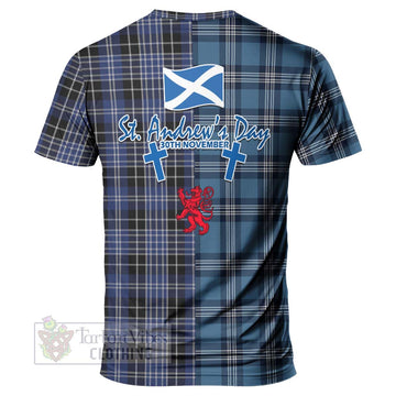 Clark (Clarke) Tartan T-Shirt Happy St. Andrew's Day Half Tartan Style