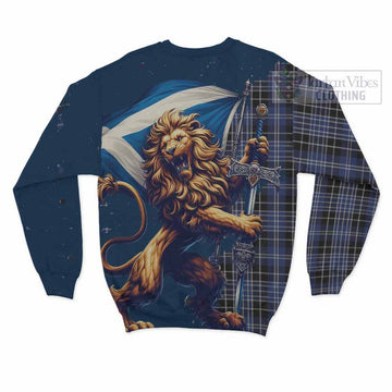 Clark (Clarke) Tartan Family Crest Sweatshirt with Scottish Majestic Lion