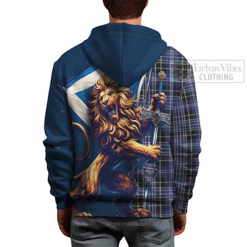 Clark (Clarke) Tartan Family Crest Hoodie with Scottish Majestic Lion