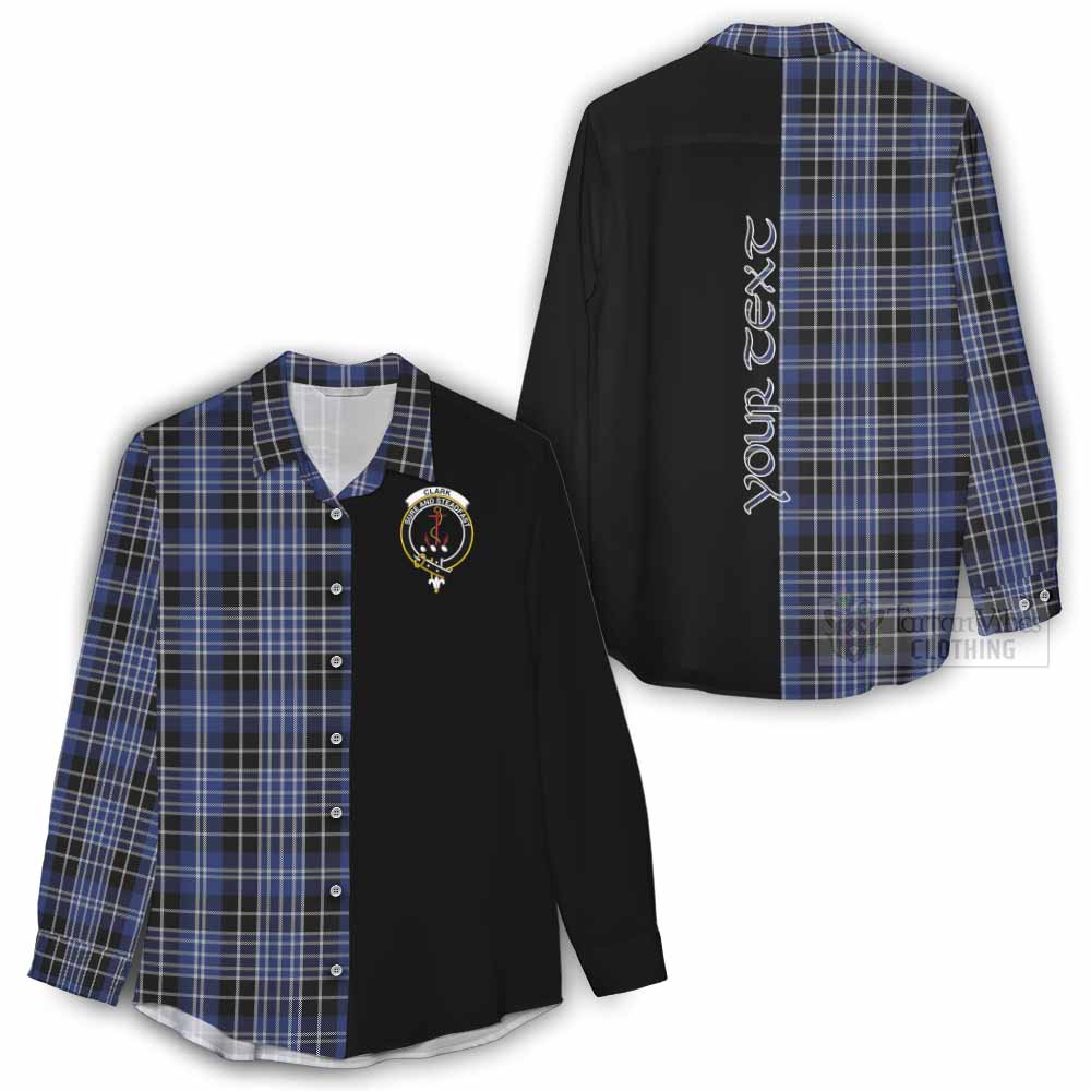 Tartan Vibes Clothing Clark (Clarke) Tartan Women's Casual Shirt with Family Crest and Half Of Me Style