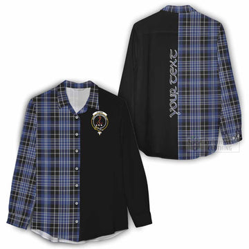 Clark (Clarke) Tartan Women's Casual Shirt with Family Crest and Half Of Me Style