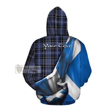 Clark (Clarke) Tartan Cotton Hoodie with Family Crest Scotland Patriotic Style