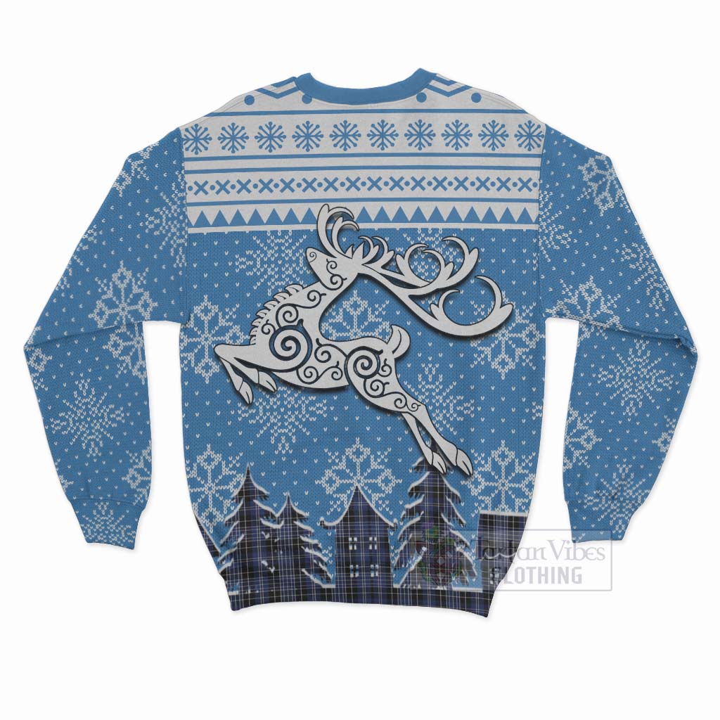 Tartan Vibes Clothing Clark (Clarke) Clan Christmas Sweatshirt Celtic Reindeer Style