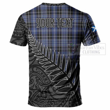 Clark (Clarke) Crest Tartan T-Shirt with New Zealand Silver Fern Half Style