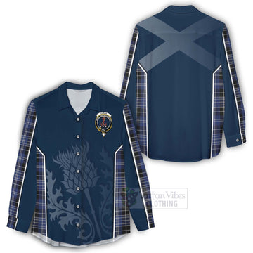 Clark (Clarke) Tartan Women's Casual Shirt with Family Crest and Scottish Thistle Vibes Sport Style