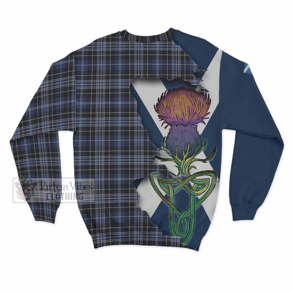 Clark (Clarke) Tartan Family Crest Sweatshirt Scottish Thistle Celtic Inspired - Tartan Vibes Clothing
