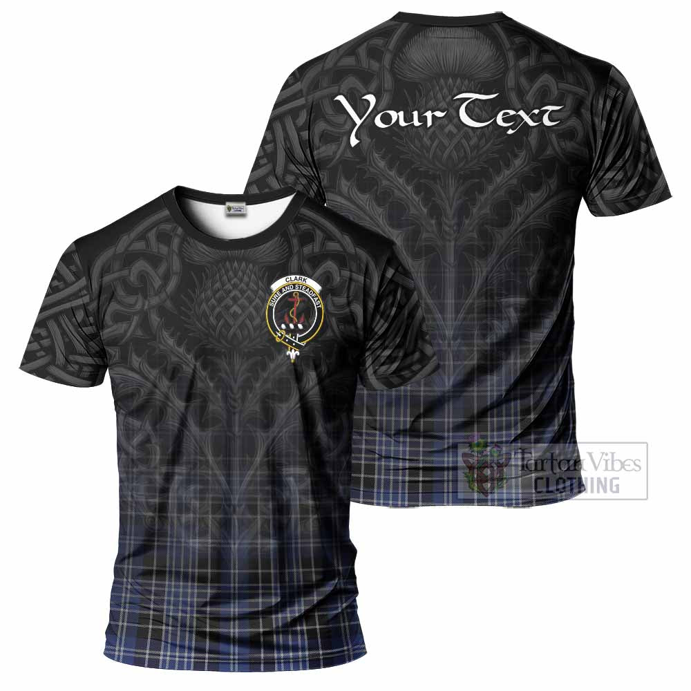 Tartan Vibes Clothing Clark (Clarke) Tartan T-Shirt with Family Crest Celtic Thistle Vibes