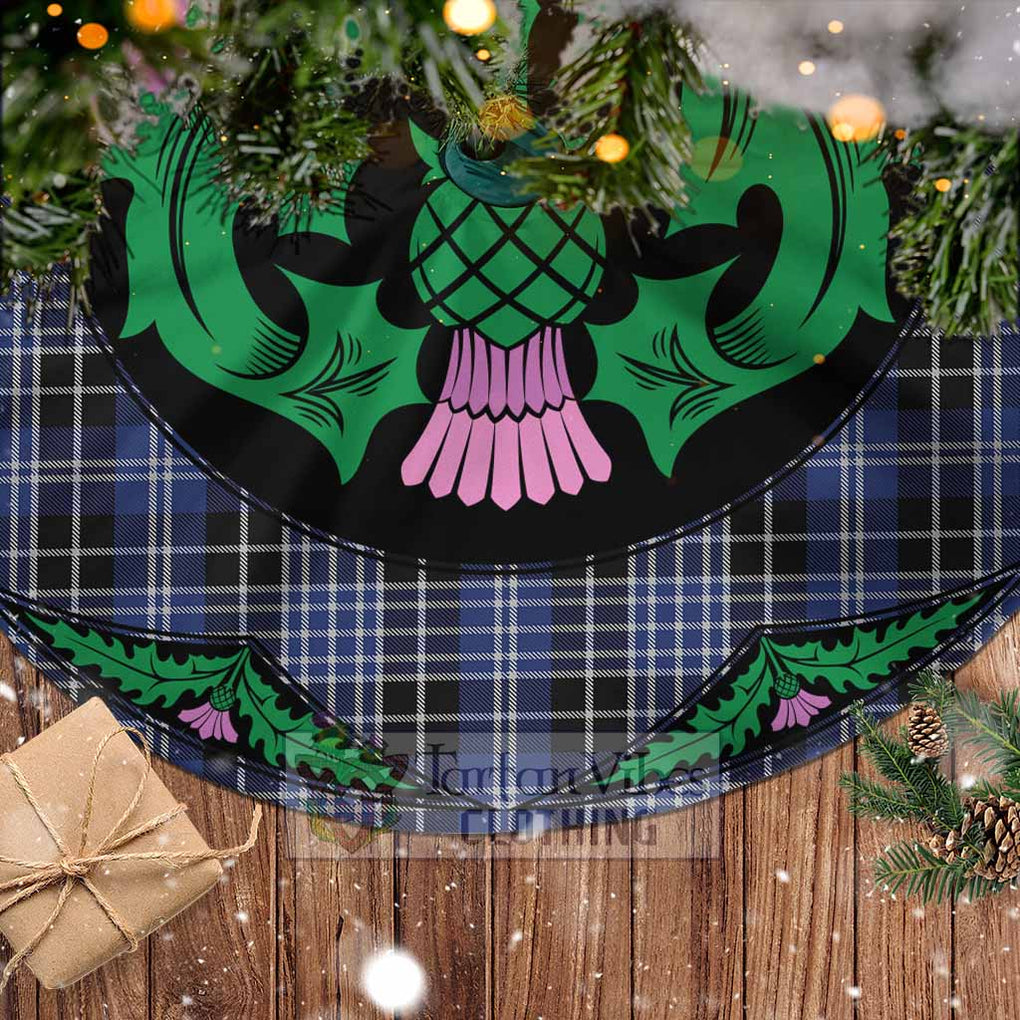 Tartan Vibes Clothing Clark (Clarke) Tartan Christmas Tree Skirt Scottish Thistle Style