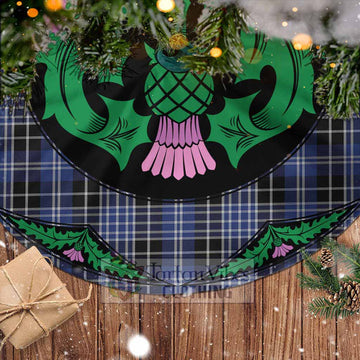 Clark (Clarke) Tartan Christmas Tree Skirt Scottish Thistle Style