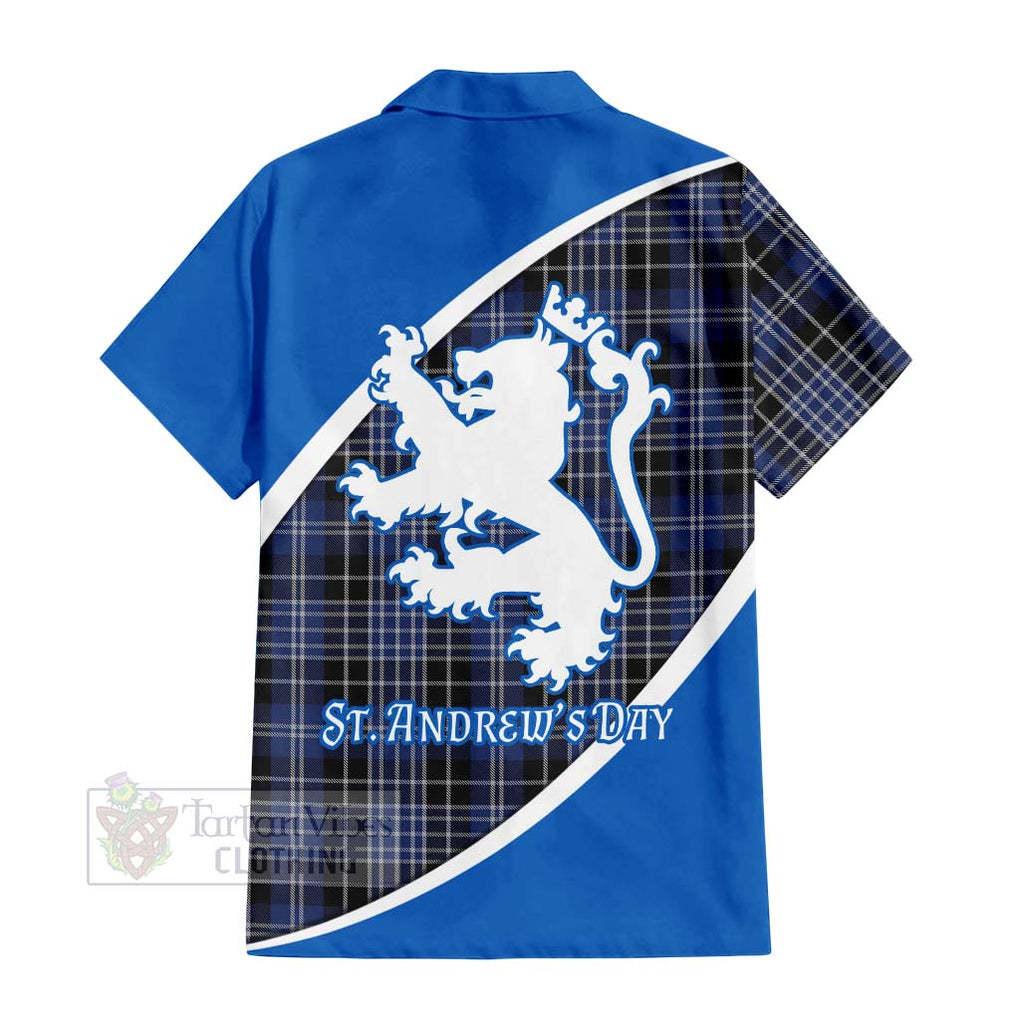 Tartan Vibes Clothing Clark (Clarke) Family Crest Tartan Short Sleeve Button Shirt Celebrate Saint Andrew's Day in Style