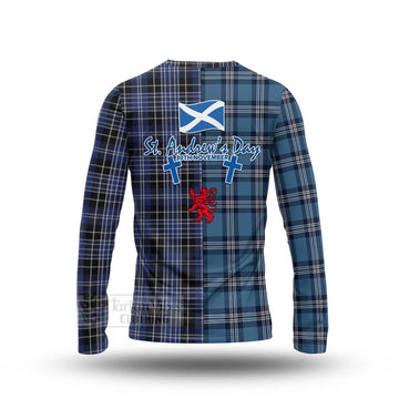 Clark (Clarke) Tartan Long Sleeve T-Shirt Happy St. Andrew's Day Half Tartan Style