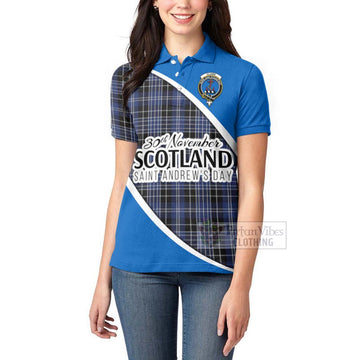 Clark (Clarke) Family Crest Tartan Women's Polo Shirt Celebrate Saint Andrew's Day in Style