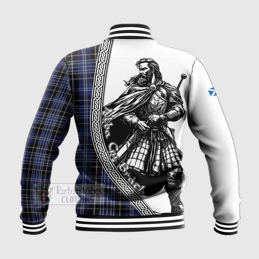 Tartan Vibes Clothing Clark (Clarke) Tartan Clan Crest Baseball Jacket with Highlander Warrior Celtic Style