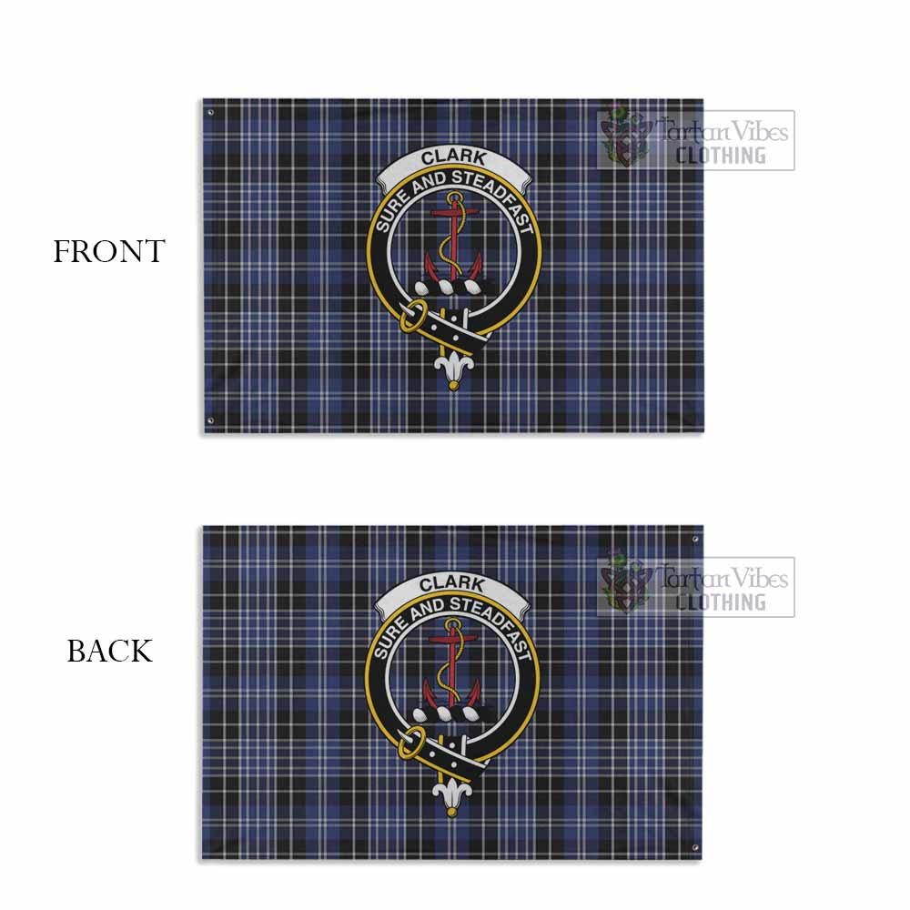 Tartan Vibes Clothing Clark (Clarke) Tartan House Flag with Family Crest