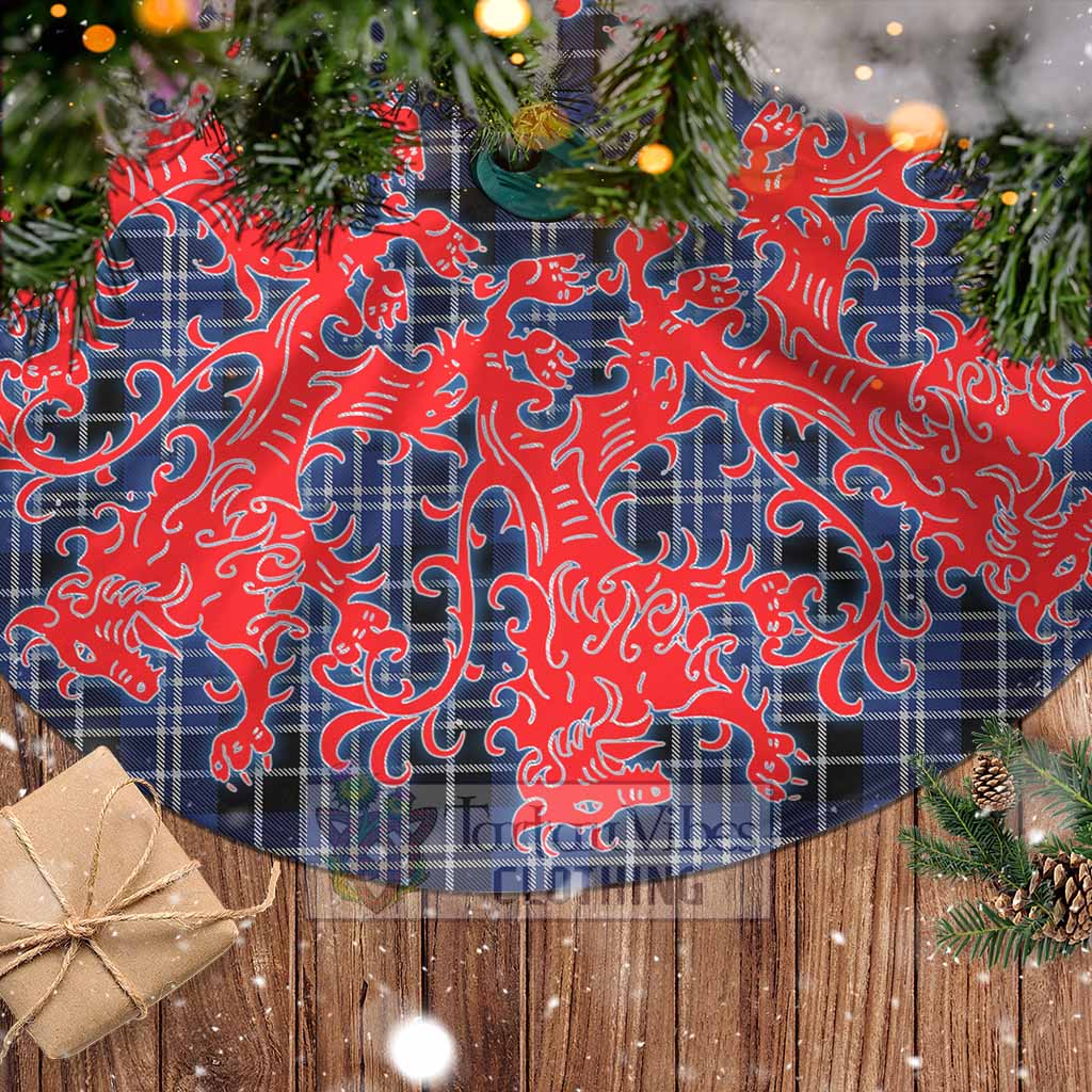 Tartan Vibes Clothing Clark (Clarke) Tartan Christmas Tree Skirt Lion Rampant Style