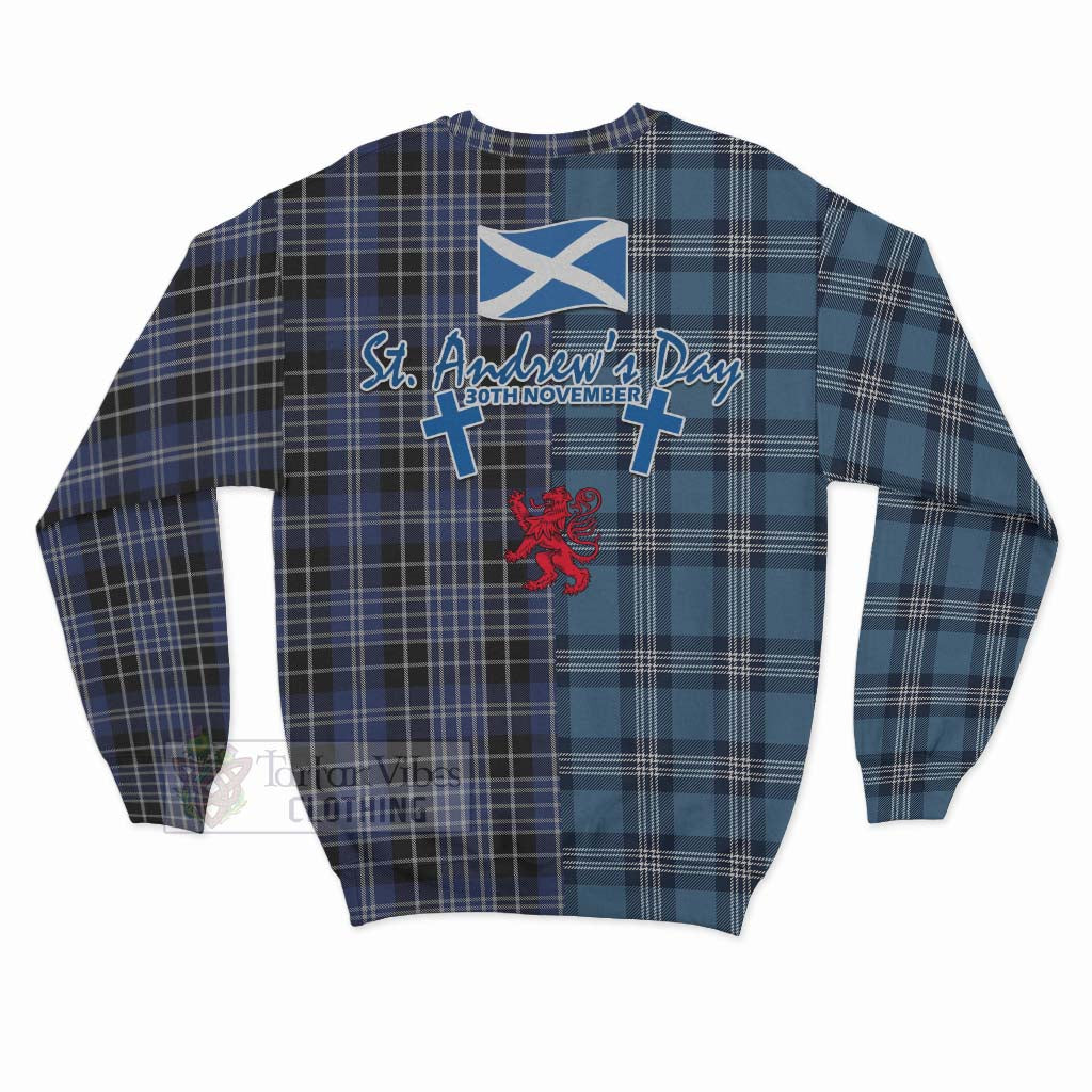 Tartan Vibes Clothing Clark (Clarke) Tartan Sweatshirt Happy St. Andrew's Day Half Tartan Style