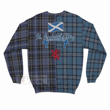 Clark (Clarke) Tartan Sweatshirt Happy St. Andrew's Day Half Tartan Style