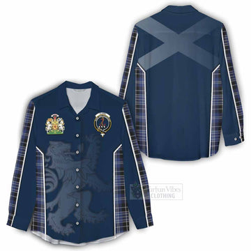 Clark (Clarke) Tartan Women's Casual Shirt with Family Crest and Lion Rampant Vibes Sport Style