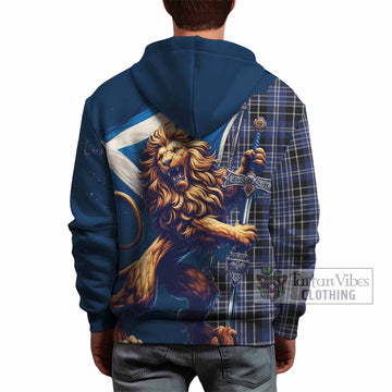 Clark (Clarke) Tartan Family Crest Hoodie with Scottish Majestic Lion