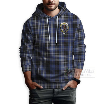 Clark (Clarke) Tartan Hoodie with Family Crest Celtic Skull Style