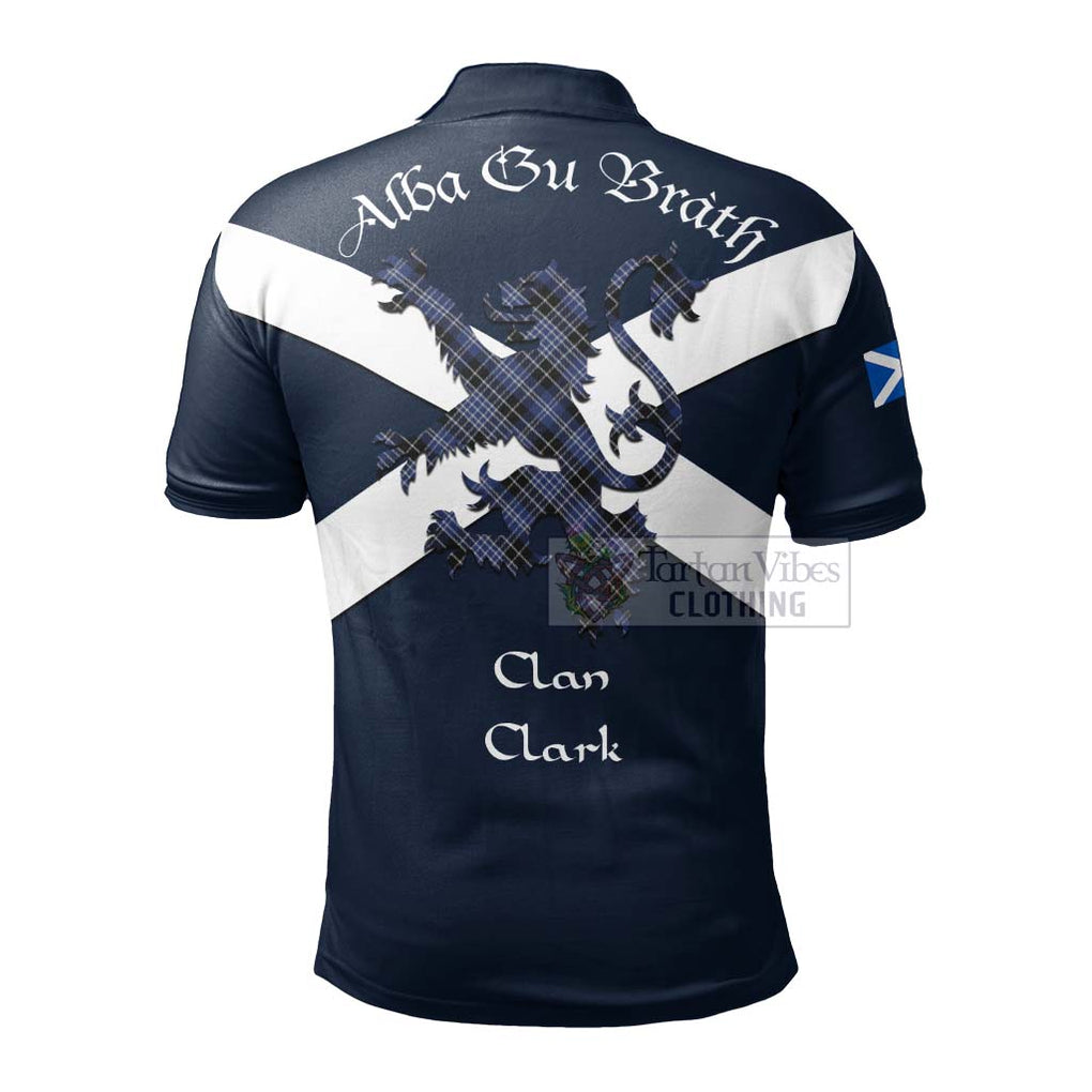 Tartan Vibes Clothing Clark (Clarke) Tartan Lion Rampant Polo Shirt – Proudly Display Your Heritage with Alba Gu Brath and Clan Name