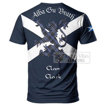 Clark (Clarke) Tartan Lion Rampant T-Shirt Proudly Display Your Heritage with Alba Gu Brath and Clan Name