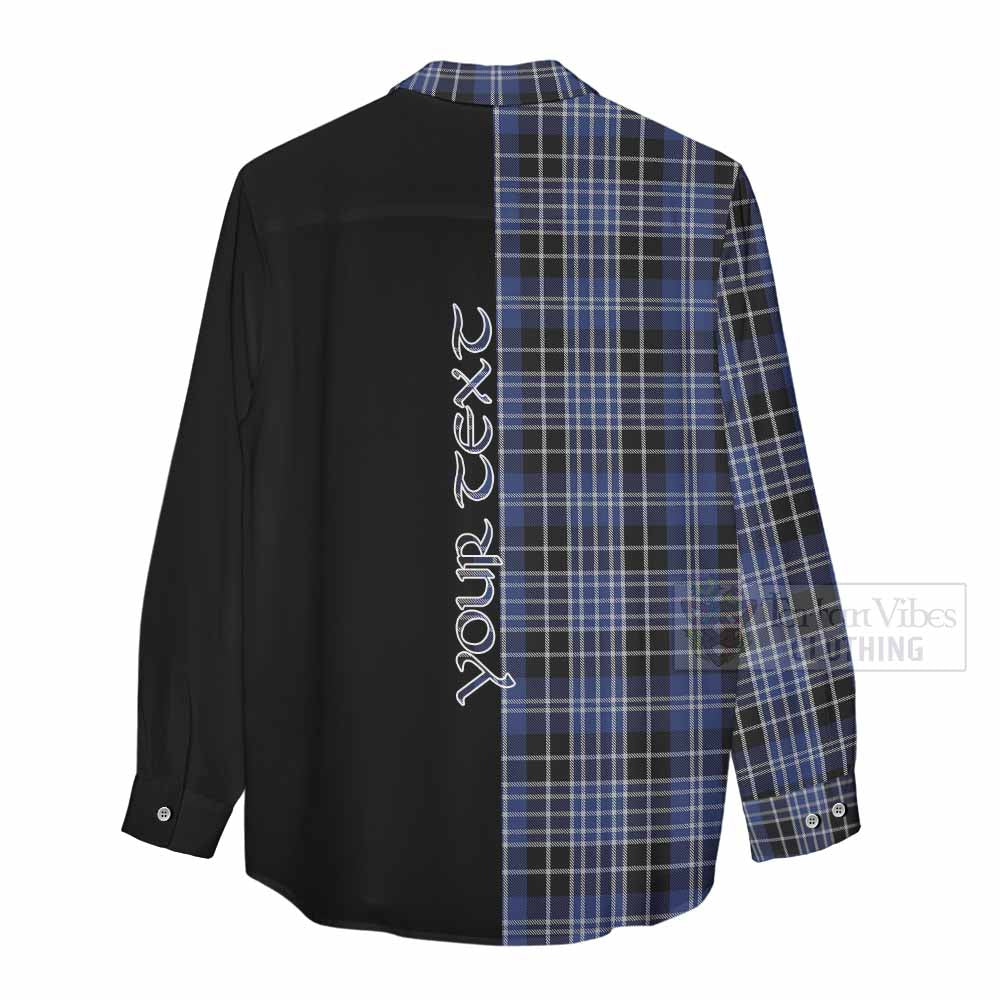 Tartan Vibes Clothing Clark (Clarke) Tartan Women's Casual Shirt with Family Crest and Half Of Me Style