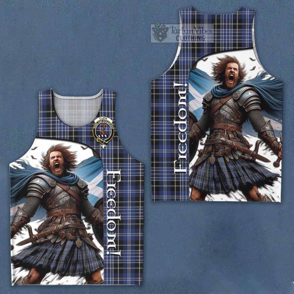 Tartan Vibes Clothing Clark (Clarke) Crest Tartan Men's Tank Top Inspired by the Freedom of Scottish Warrior