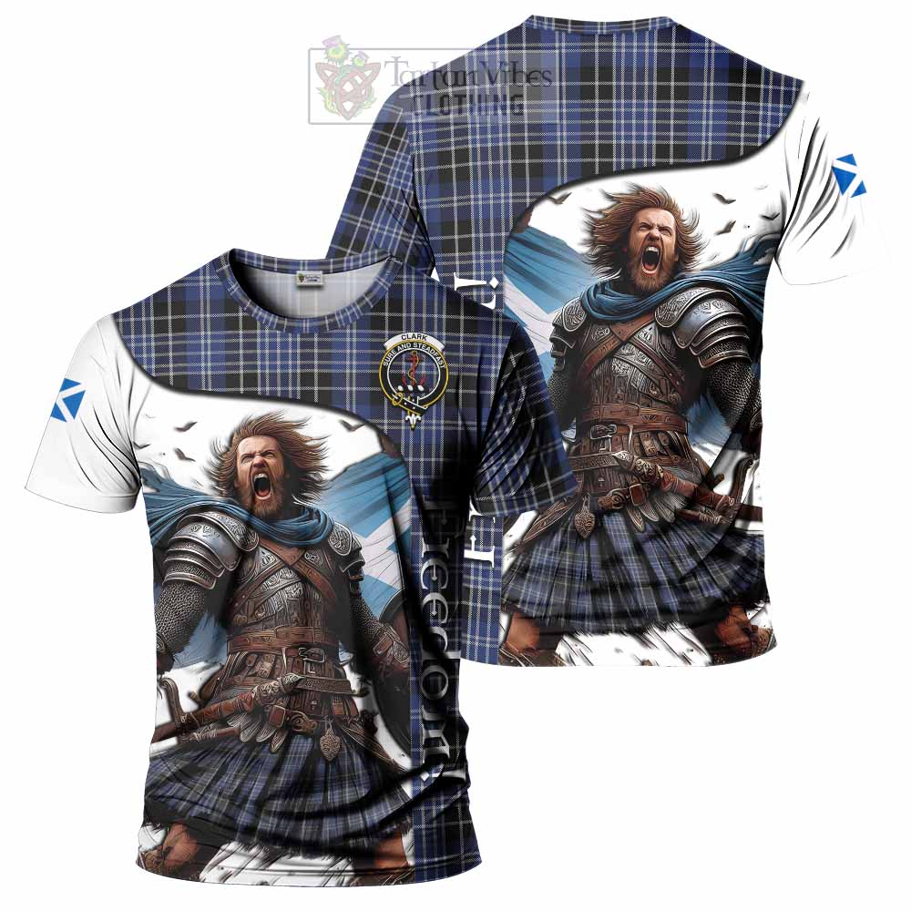 Clark (Clarke) Crest Tartan T-Shirt Inspired by the Freedom of Scottish Warrior