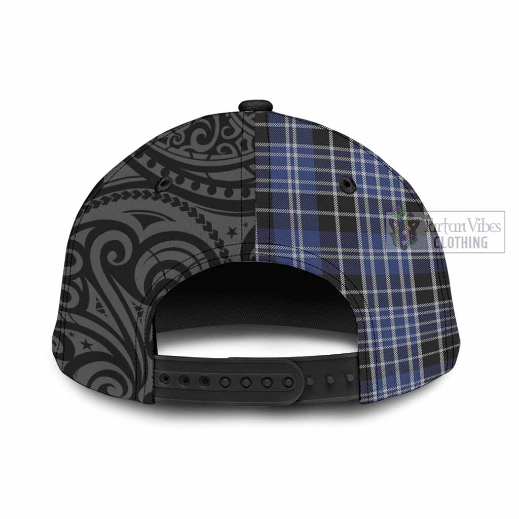 Tartan Vibes Clothing Clark (Clarke) Tartan Classic Cap with New Zealand Silver Fern Half Style