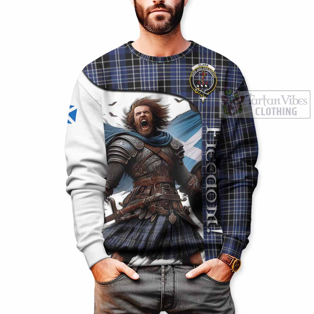 Tartan Vibes Clothing Clark (Clarke) Crest Tartan Sweatshirt Inspired by the Freedom of Scottish Warrior