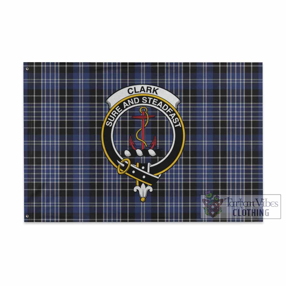 Tartan Vibes Clothing Clark (Clarke) Tartan House Flag with Family Crest