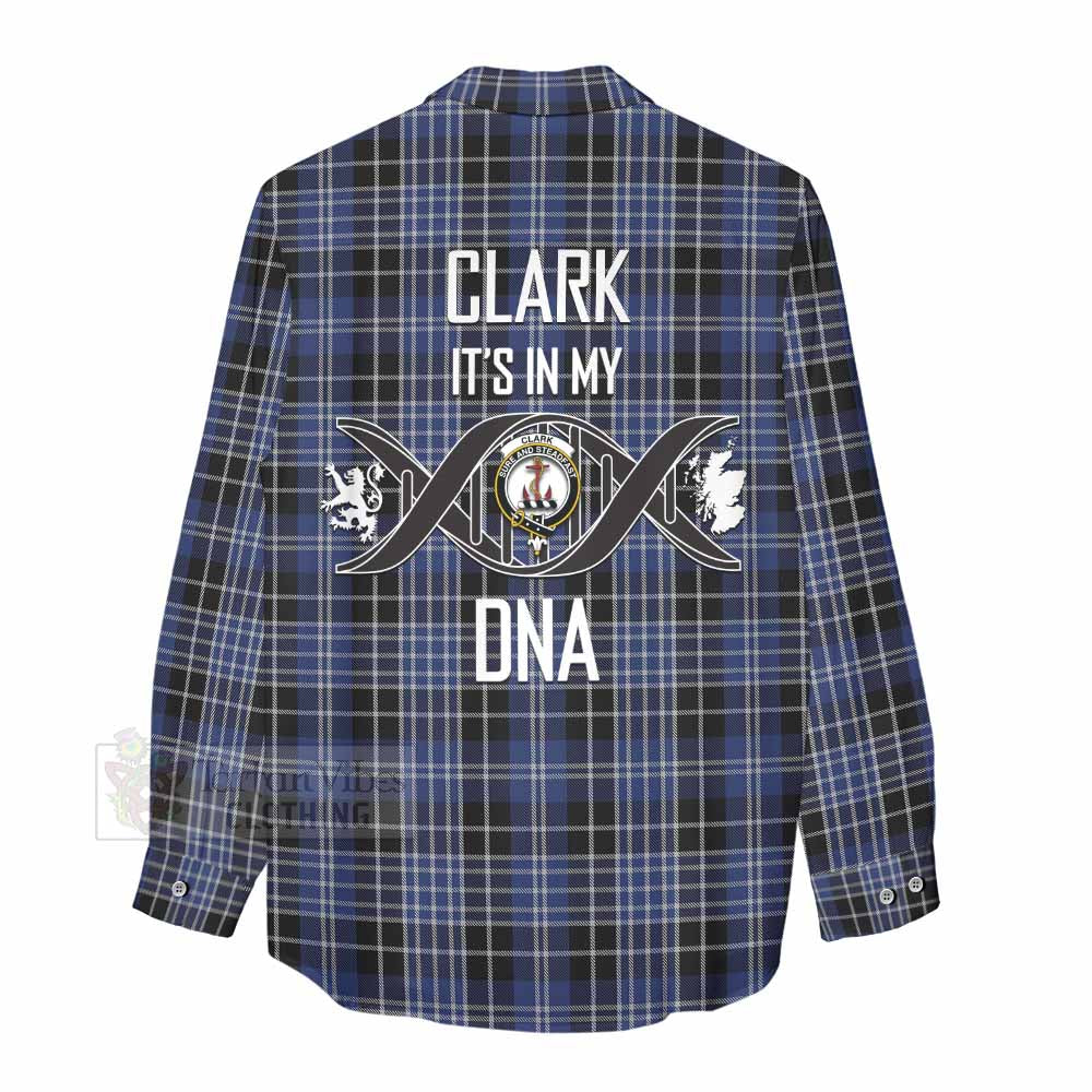 Tartan Vibes Clothing Clark (Clarke) Tartan Women's Casual Shirt with Family Crest DNA In Me Style