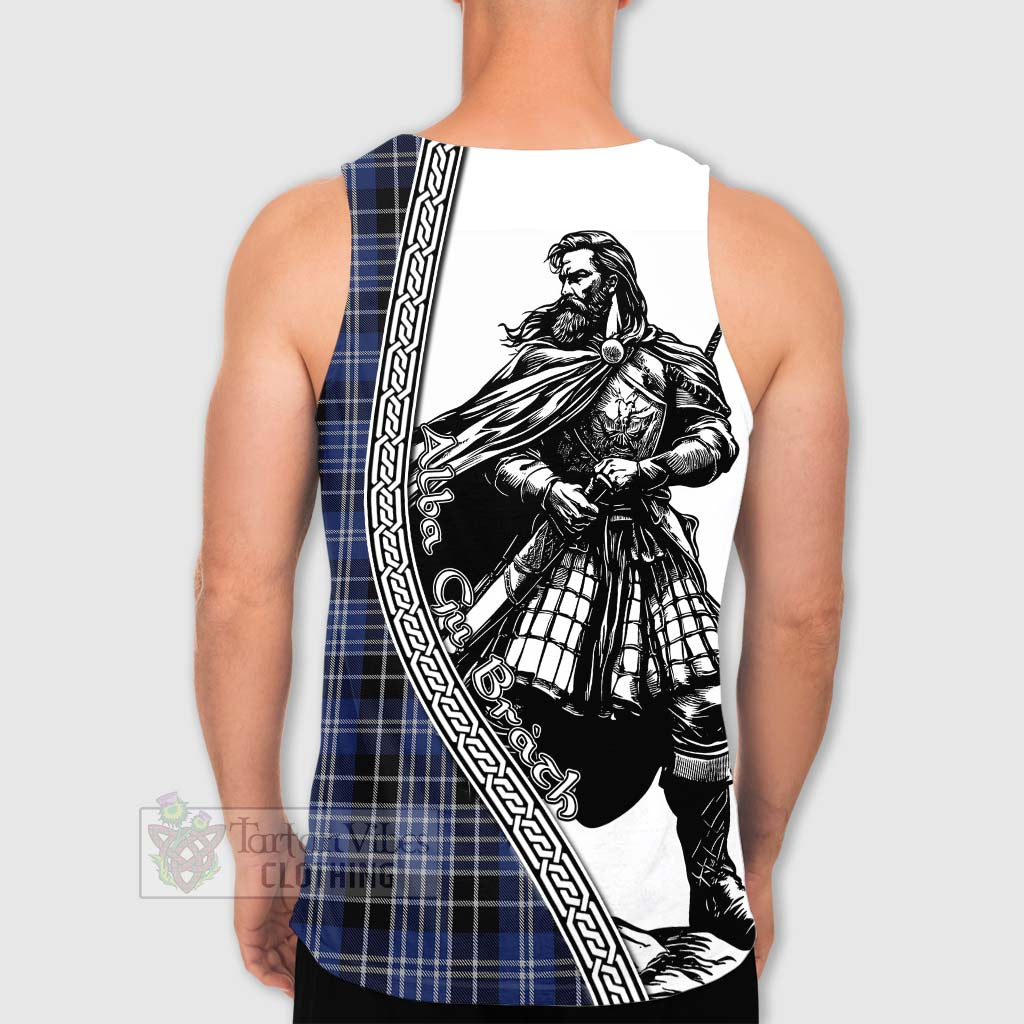 Tartan Vibes Clothing Clark (Clarke) Tartan Clan Crest Men's Tank Top with Highlander Warrior Celtic Style