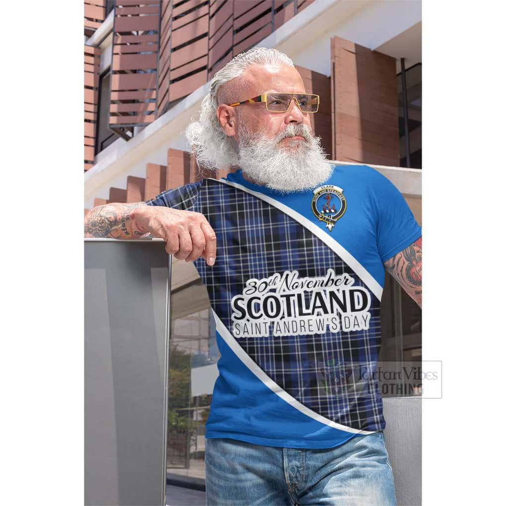 Tartan Vibes Clothing Clark (Clarke) Family Crest Tartan Cotton T-shirt Celebrate Saint Andrew's Day in Style