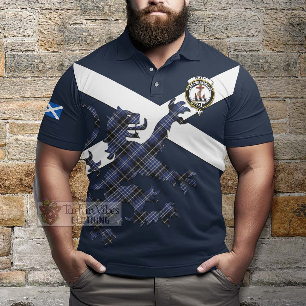 Tartan Vibes Clothing Clark (Clarke) Tartan Lion Rampant Polo Shirt – Proudly Display Your Heritage with Alba Gu Brath and Clan Name