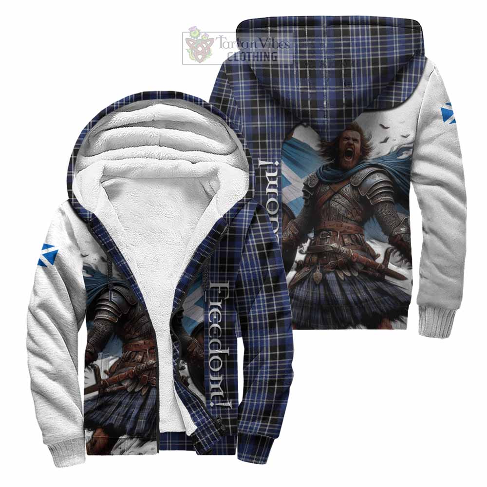 Tartan Vibes Clothing Clark (Clarke) Crest Tartan Sherpa Hoodie Inspired by the Freedom of Scottish Warrior