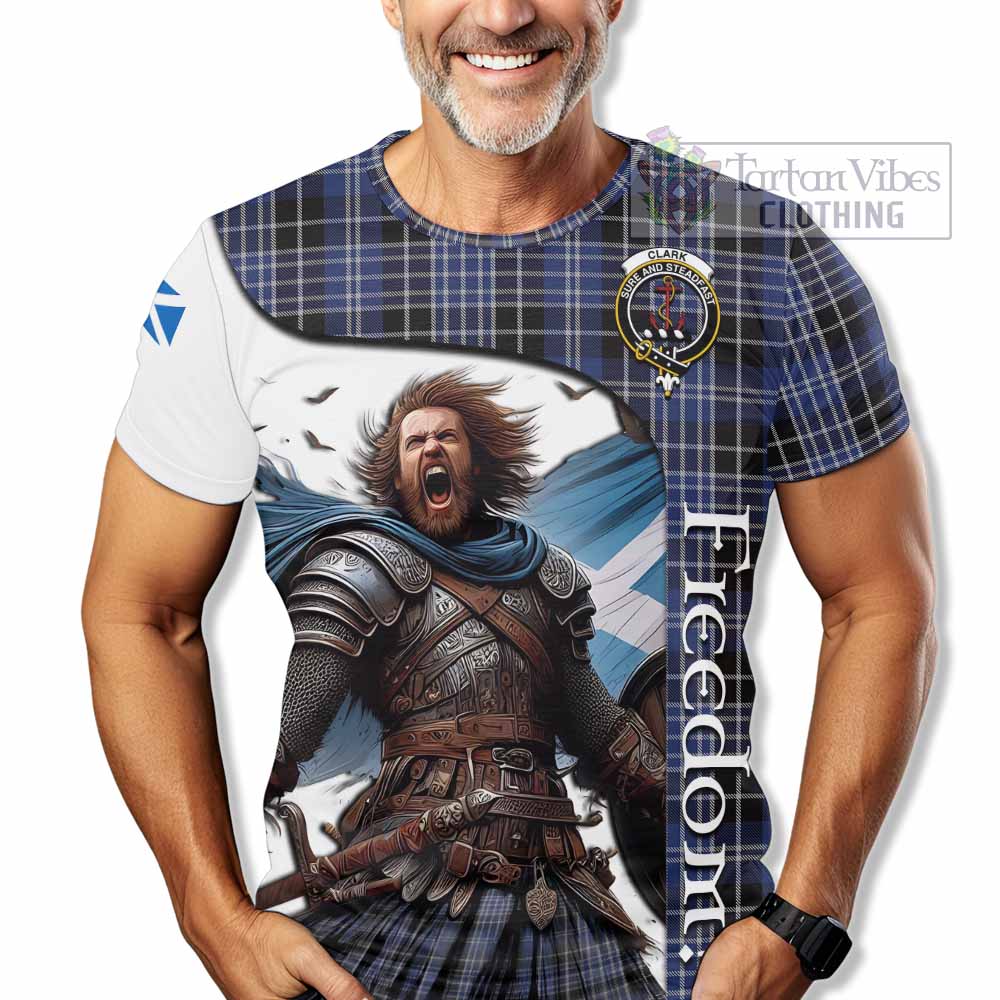 Clark (Clarke) Crest Tartan T-Shirt Inspired by the Freedom of Scottish Warrior