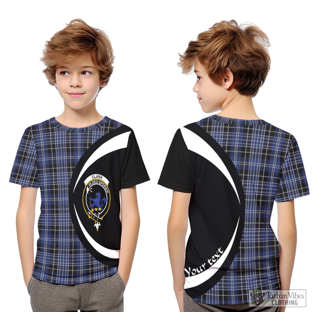 Clark (Lion) Tartan Kid T-Shirt with Family Crest Circle Style Youth XL Size14 - Tartan Vibes Clothing