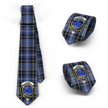 Clark (Lion) Tartan Classic Necktie with Family Crest